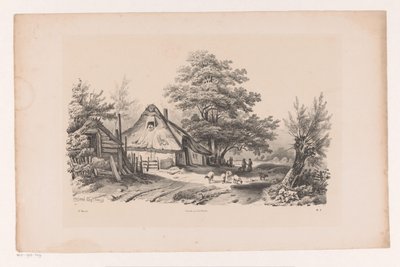 Landsväg med gård The Landscape (serietitel) av Constantinus Cornelis Huysmans