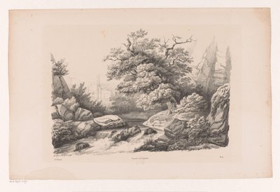 Stenlandskap med bäck The Landscape (serietitel) av Constantinus Cornelis Huysmans