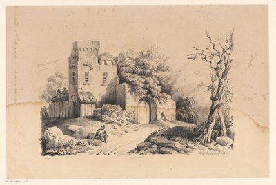 Vandrare på ruin The Landscape (serietitel) av Constantinus Cornelis Huysmans