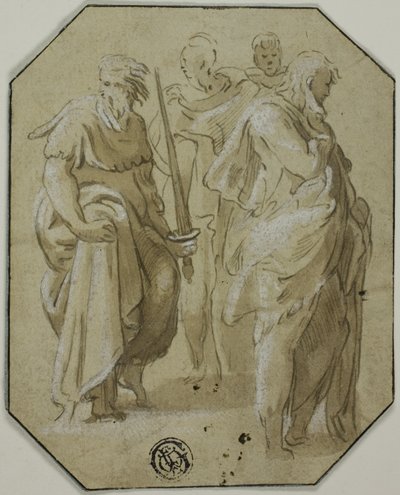 Sankt Paulus och tre andra stående figurer av Conte Antonio Maria Zanetti the Elder