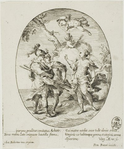 Aeneas, Venus och Achates av Conte Pietro Antonio Rotari