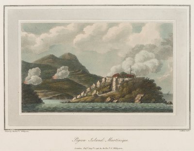 Pigeon Island i Martinique. Litografi (56,6x43,4 cm), av Reverend Cooper Willyams (1762-1816) av Cooper (after) Willyams