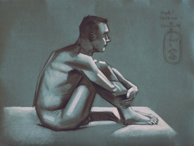 En eftertänksam manlig figur av Corné Akkers