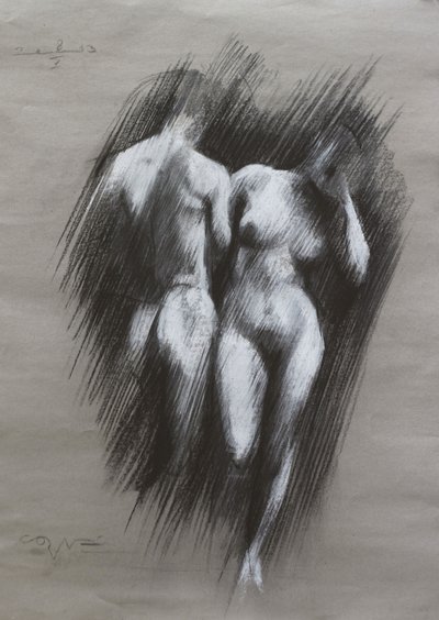 Sensuell skiss av ett par av Corné Akkers