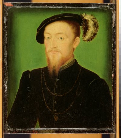 Man med en fjäder i hatten av Corneille de Lyon