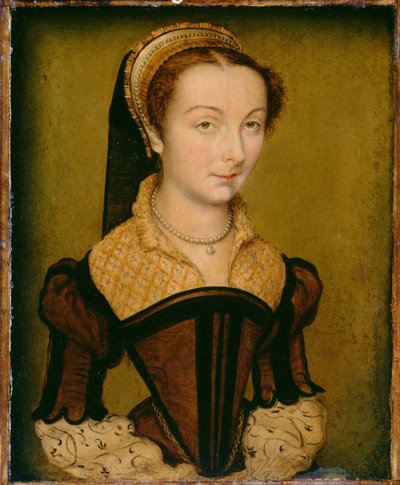 Porträtt av Louise de Halluin, damen av Cipierre, ca. 1555. av Corneille de Lyon