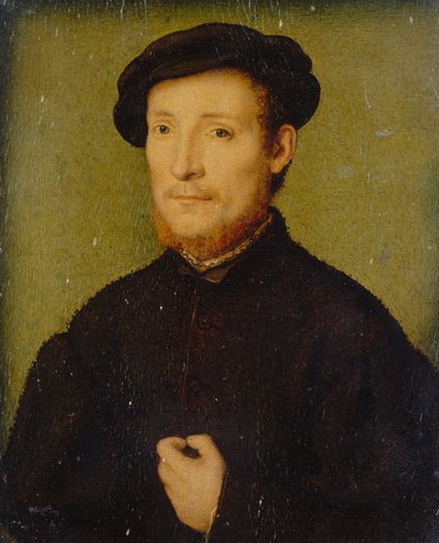 Porträtt av en man med handen på bröstet, 1540-45. av Corneille de Lyon