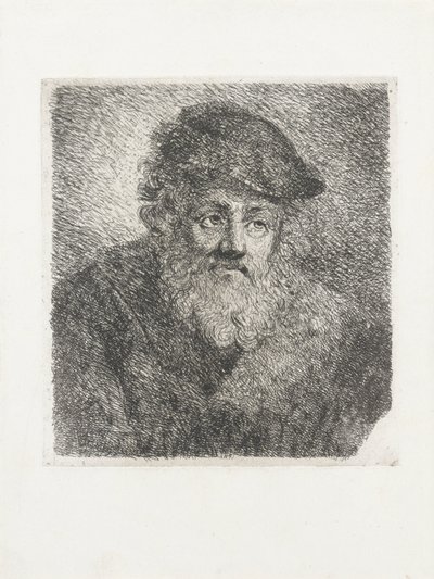 Gammal man med skägg och hatt av Cornelia Scheffer Lamme