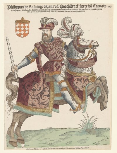 Porträtt av Philip van Lalaing till häst av Cornelis Anthonisz. (manner of)