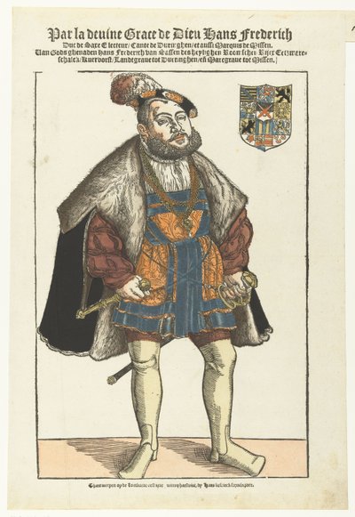 Porträtt av Johan Frederik van Sachsen av Cornelis Anthonisz. (manner of)