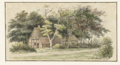 Gård bland träd av Cornelis Bernardus Buijs