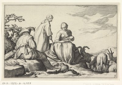 fårskötare Fyra pastorala scener (serietitel) av Cornelis Bloemaert (II) (possibly)