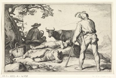herdar Fyra pastorala scener (serietitel) av Cornelis Bloemaert (II) (possibly)