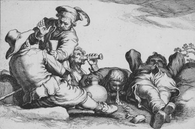 Peasants Drinking, från serien Sixteen Peasant Subjects, 1600-talet. av Cornelis Bloemaert