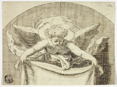 Putto Holding Sudarium av Cornelis Bloemaert
