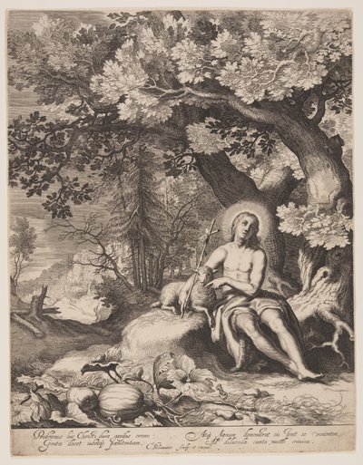 Johannes Döparen i ett landskap av Cornelis Bloemaert