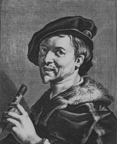 Mannen med flöjten, 1625. av Cornelis Bloemaert