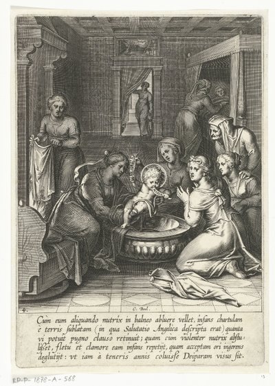 Thomas äter ett papper med Ave Maria Life of Saint Thomas Aquinas (serietitel) av Cornelis Boel