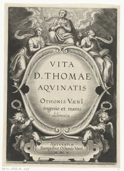 Titeltryck för: Otto van Veen, Vita D. Thomae Aqvinatis, Antwerpen, 1610 The Life of Saint Thomas Aquinas (serietitel) av Cornelis Boel