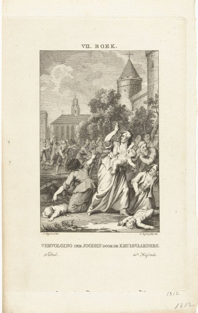 Förföljelse av judarna av korsfararna, 1784 av Cornelis Bogerts