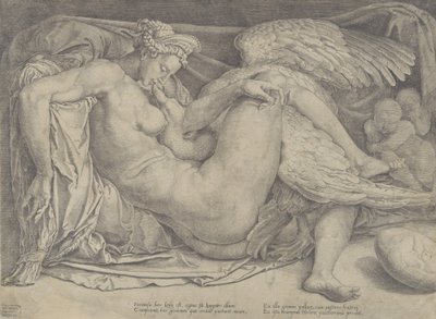 Leda och svanen, 1544-66. av Cornelis Bos