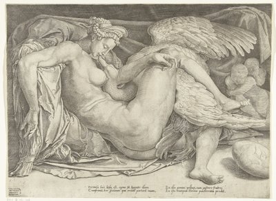 Leda och svanen av Cornelis Bos