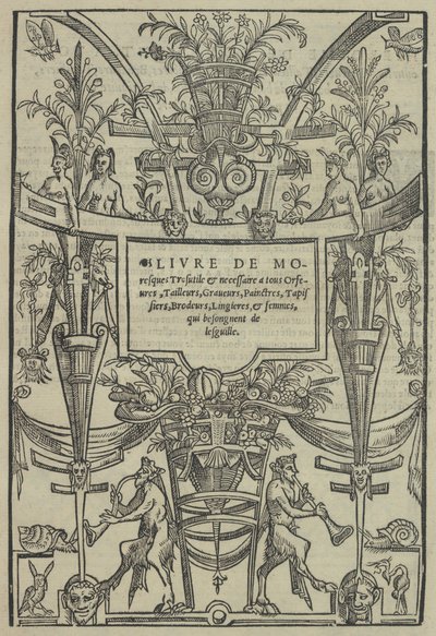 Livre de Moresques, titelblad recto, 1546. av Cornelis Bos