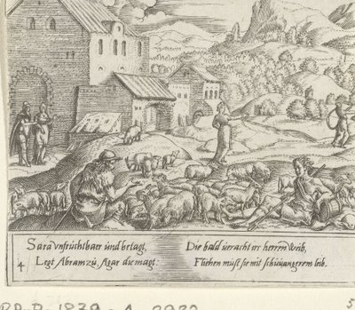 Sara kastar av sig den gravida Hagar The Life of Abraham (serietitel) av Cornelis Bos