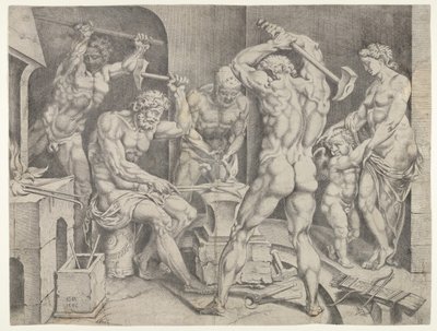 The Forge of Vulcan, 1546. av Cornelis Bos