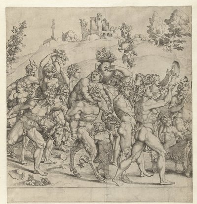 Bacchus triumf, mittplatta av Cornelis Bos