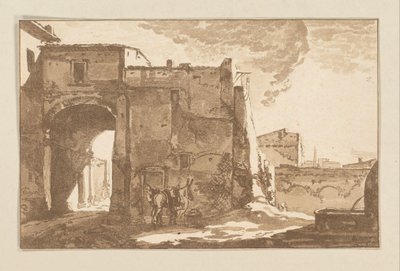 Port med resenär och mula av Cornelis Brouwer