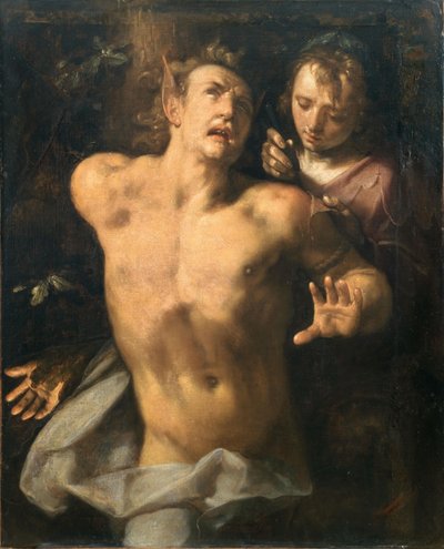 Marsyas flågning. av Cornelis Cornelisz. Haarlem van