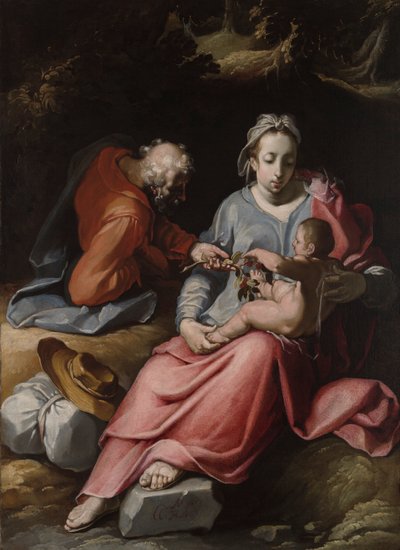 Den heliga familjen av Cornelis Cornelisz. van Haarlem