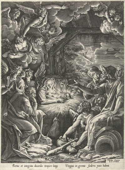 Tillbedjan av herdarna av Cornelis Cort