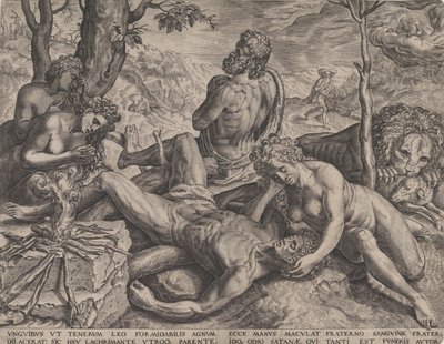 Adam och Eva beklagar Abels död, 1564. av Cornelis Cort