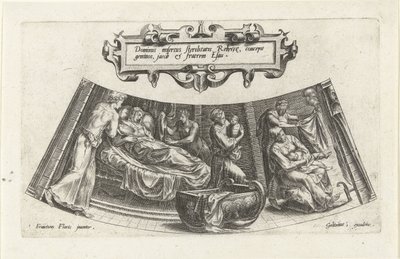 Jakobs och Esaus födelse The History of Jacob (serietitel) av Cornelis Cort