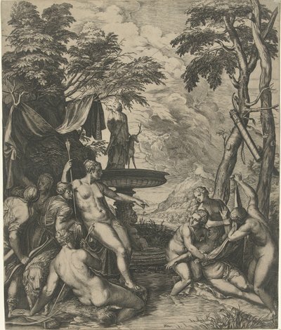 Diana upptäcker Callistos graviditet av Cornelis Cort