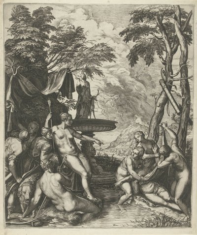 Diana upptäcker Callistos graviditet av Cornelis Cort
