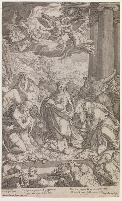 Tillbedjan av herdarna av Cornelis Cort