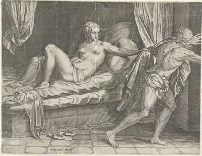 Josef och Potifars hustru av Cornelis Cort