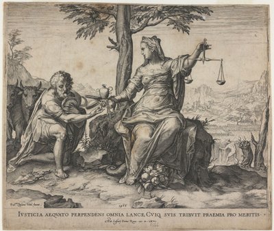 Justice Rewards Toil, 1566 av Cornelis Cort