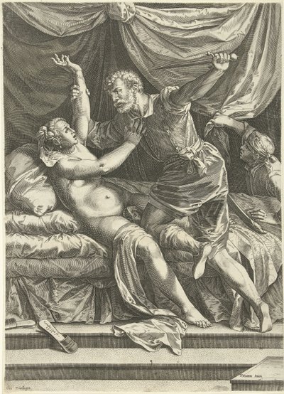 Lucretia en Sextus av Cornelis Cort