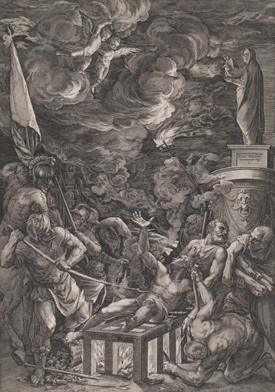 Martyrskap av St. Lawrence, 1571. av Cornelis Cort