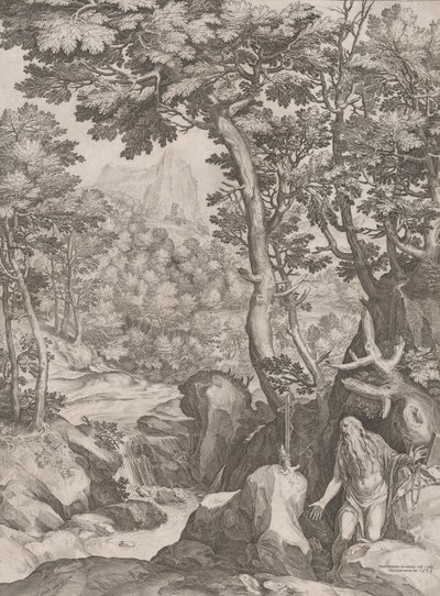 St Onuphrius i vildmarken, 1574. av Cornelis Cort