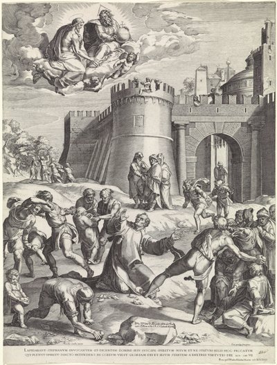 Stening av Sankt Stefan av Cornelis Cort