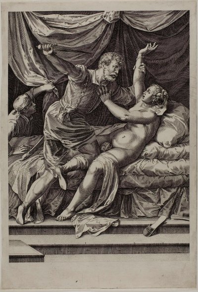 Tarquin och Lucretia av Cornelis Cort