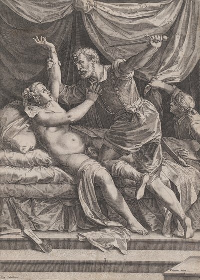 Tarquin och Lucretia, 1571. av Cornelis Cort