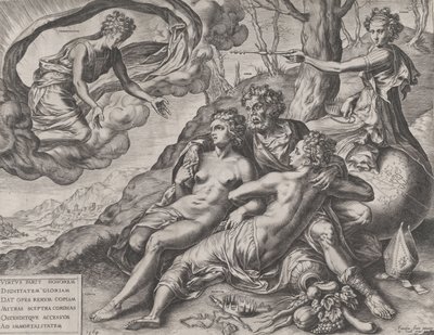 Dygdens odödliga belöningar, 1564. av Cornelis Cort