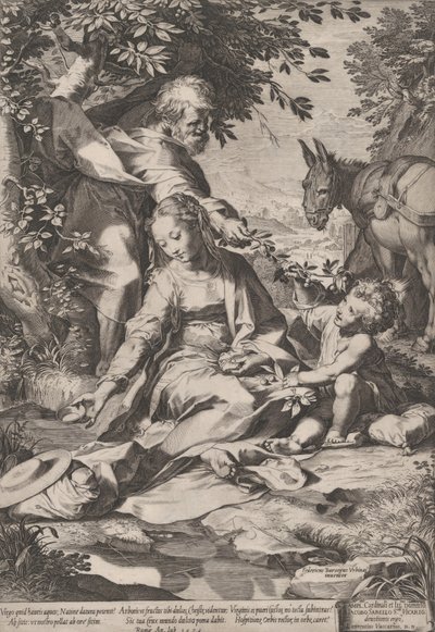 Vilan på återkomsten från Egypten, 1575. av Cornelis Cort