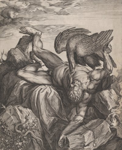 Tityus straffad i helvetet, 1566. av Cornelis Cort